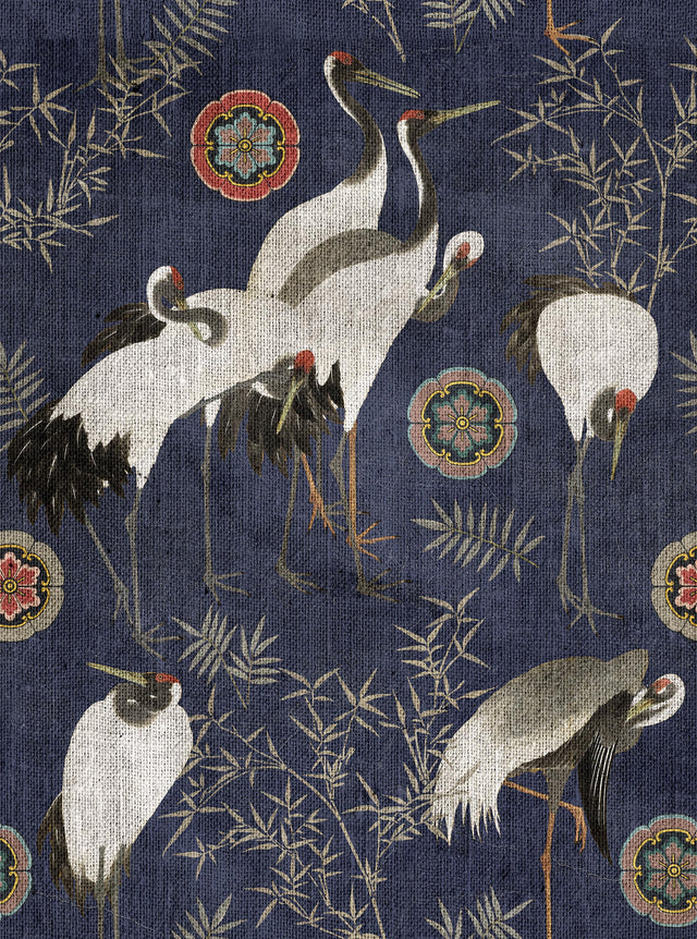 MindTheGap TSURU Indigo WORLD OF FABRICS Wallpaper