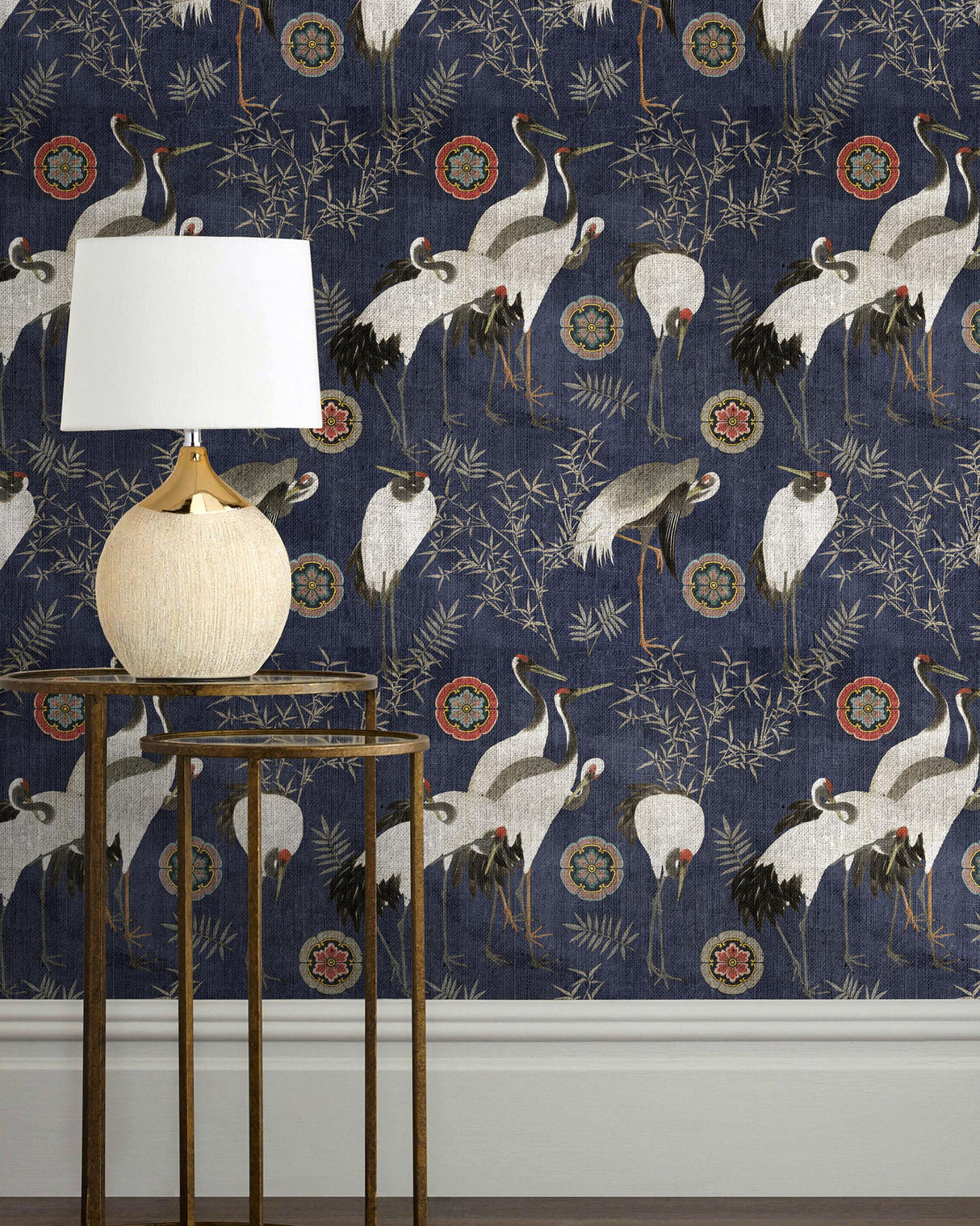 MindTheGap TSURU Indigo WORLD OF FABRICS Wallpaper