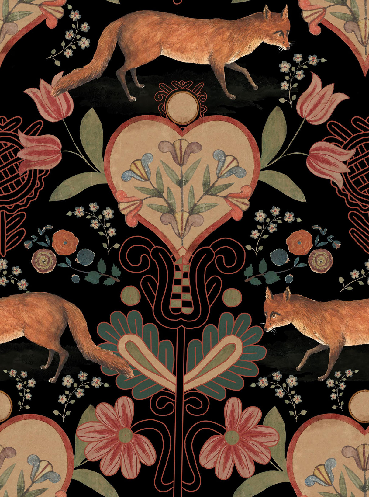 MindTheGap THE VIXEN Anthracite TRANSYLVANIAN ROOTS Wallpaper
