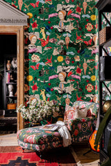 MindTheGap ILLUSIONARY DAYTIME Green WOODSTOCK Wallpaper