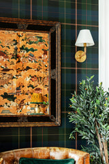 MindTheGap EQUESTRIAN PLAID Green The Derby Wallpaper