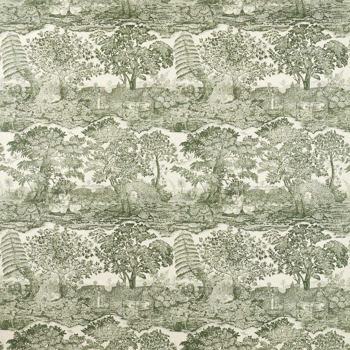 Sanderson Highgrove Toile Yew Green Fabric