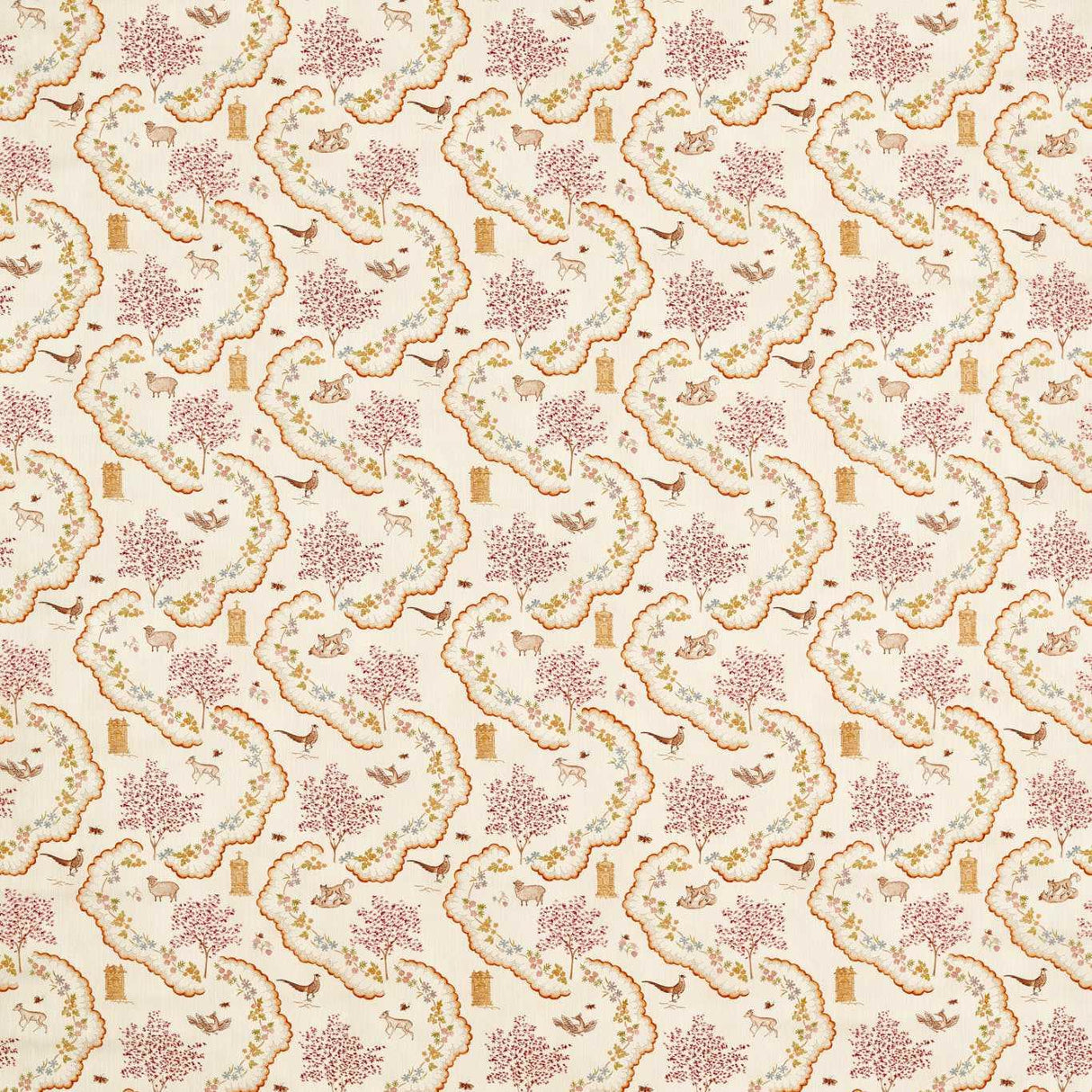 Sanderson Wildflower Meadow Maple Fabric