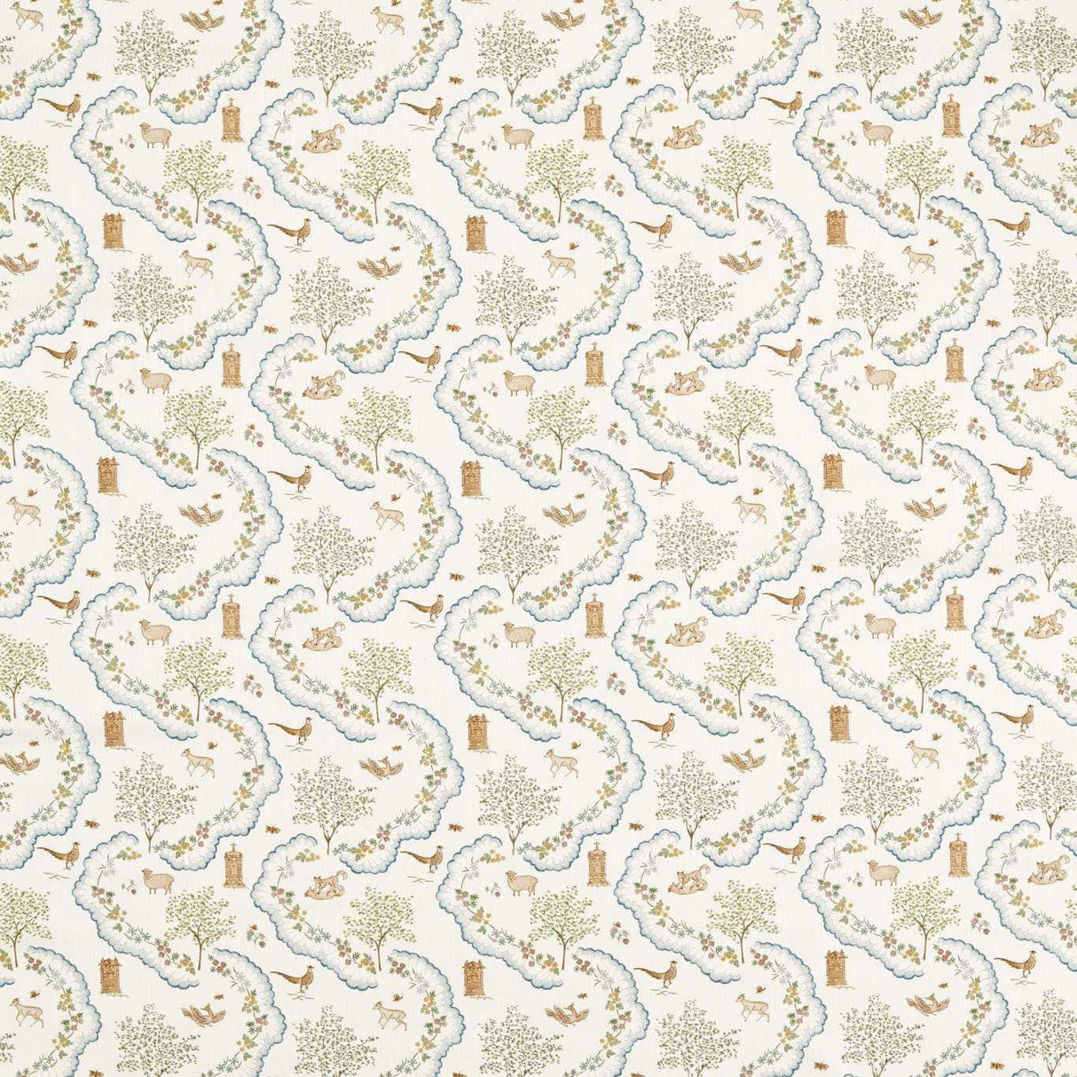 Sanderson Wildflower Meadow Going Green Fabric