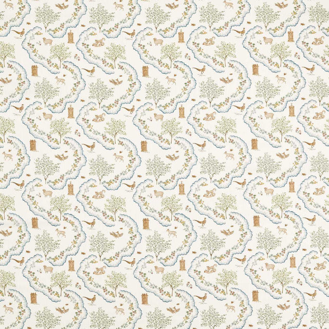 Sanderson Wildflower Meadow Going Green Fabric