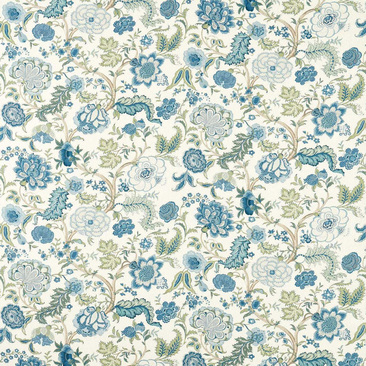 Sanderson Salisbury Jacobean Tetbury Blue Fabric