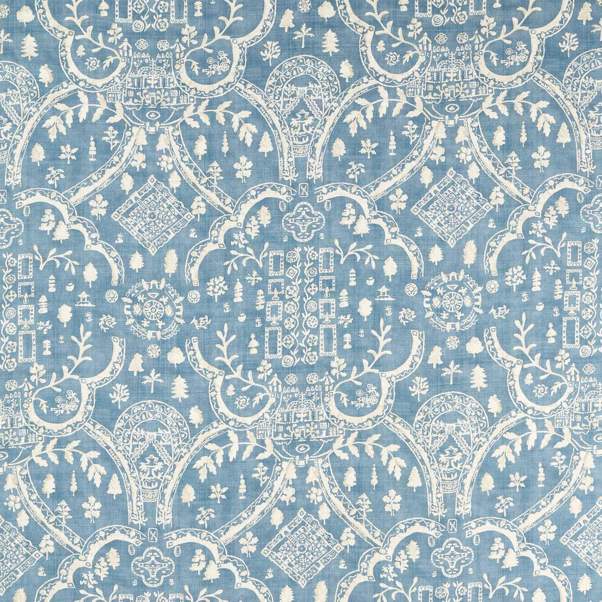 Sanderson Topiary View Blue Fabric