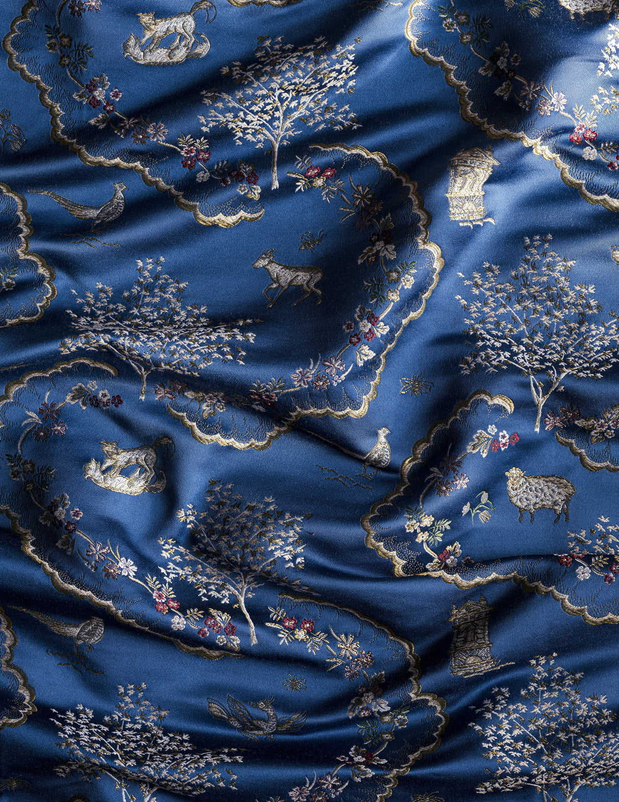 Sanderson Wildflower Meadow Brocade Sapphire Fabric