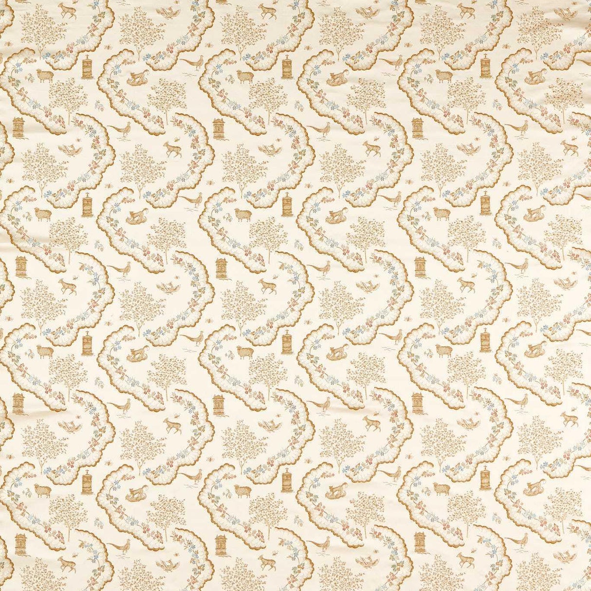 Sanderson Wildflower Meadow Brocade Pearl Fabric