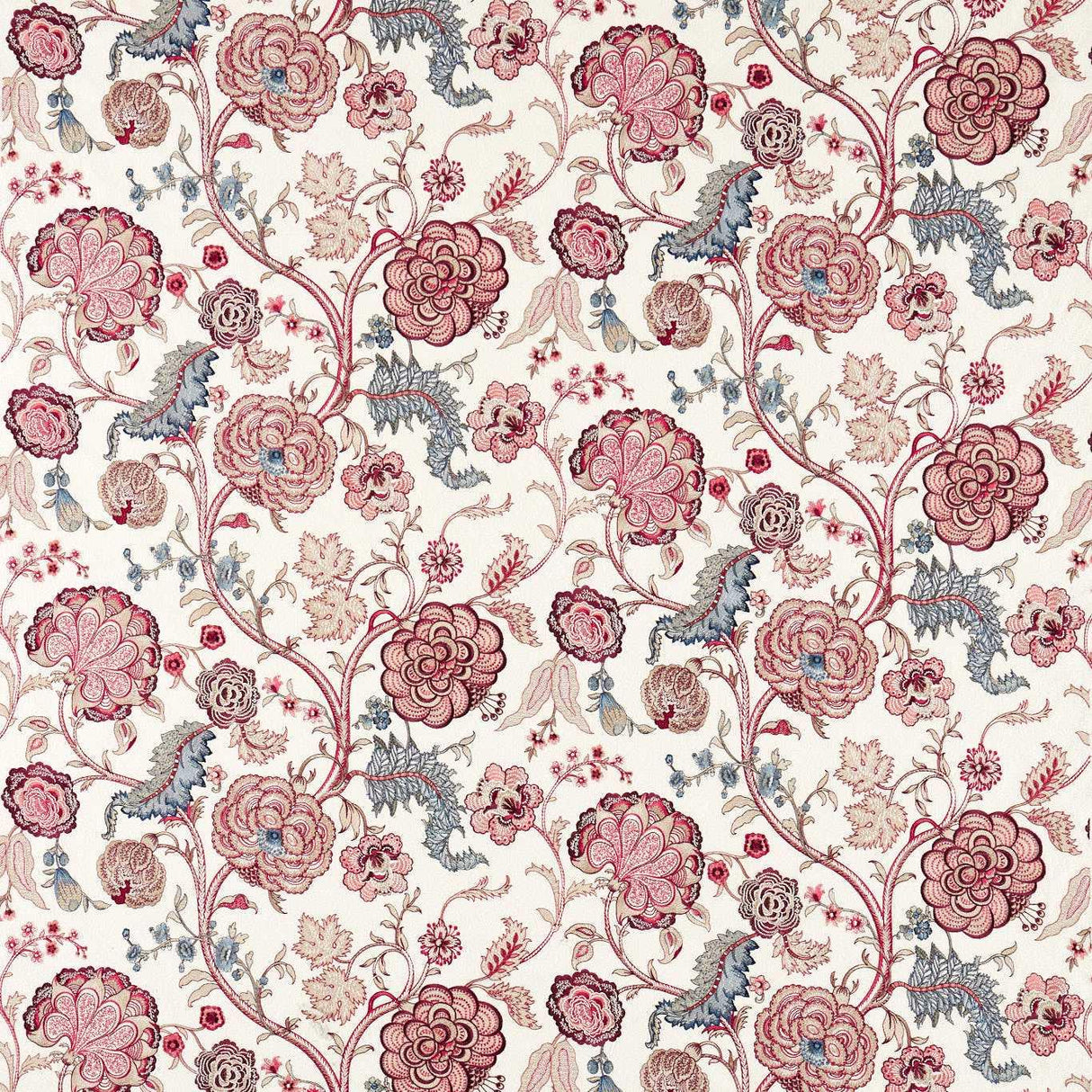 Sanderson Salisbury Embroidery Crimson Fabric