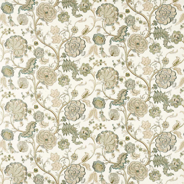 Sanderson Salisbury Embroidery Yew Green Fabric