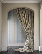 Sanderson Pergola Stripe Mineral Blue/Wisteria Wallpaper