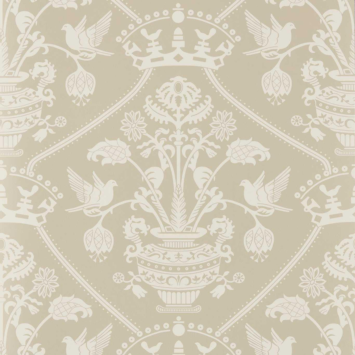 Sanderson Highgrove Damask Gritstone Wallpaper
