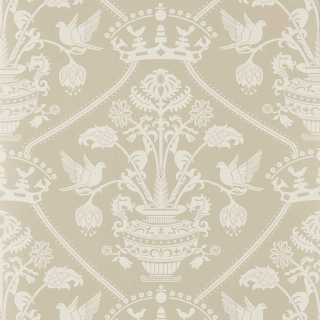 Sanderson Highgrove Damask Gritstone Wallpaper