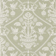 Sanderson Highgrove Damask Silver Green Wallpaper