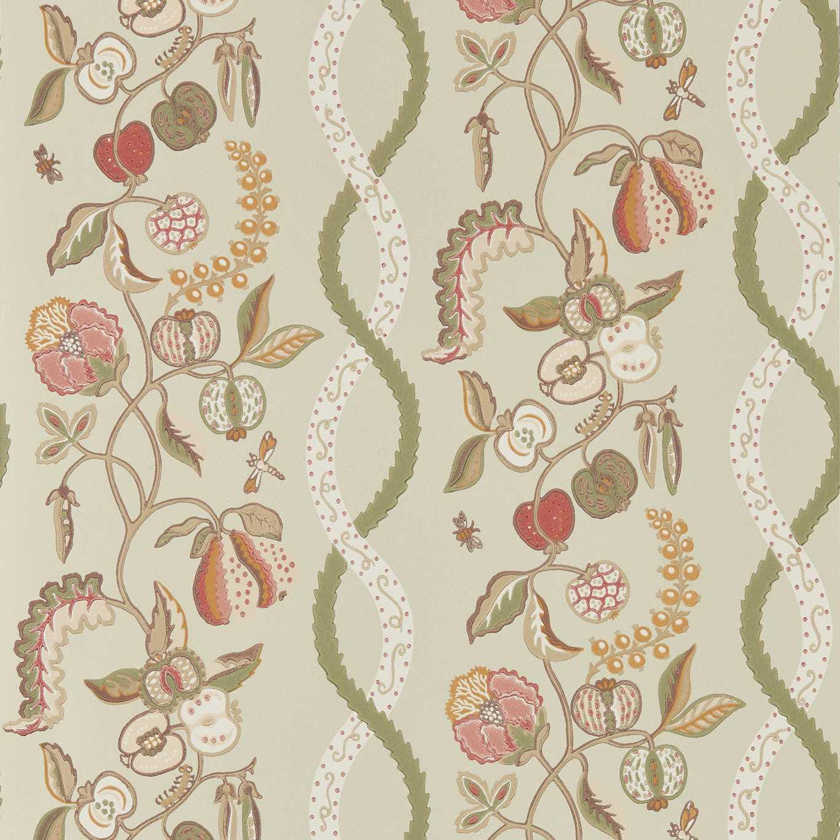Sanderson Kitchen Garden Olive & Russet Wallpaper