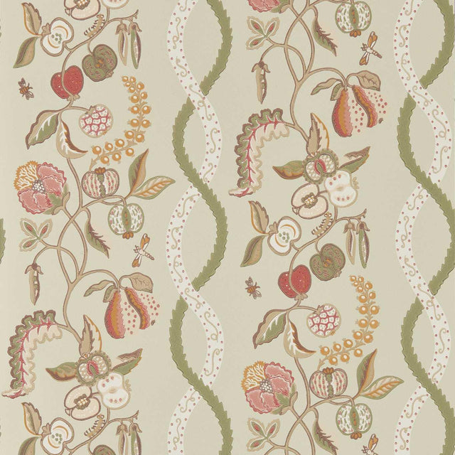 Sanderson Kitchen Garden Olive & Russet Wallpaper
