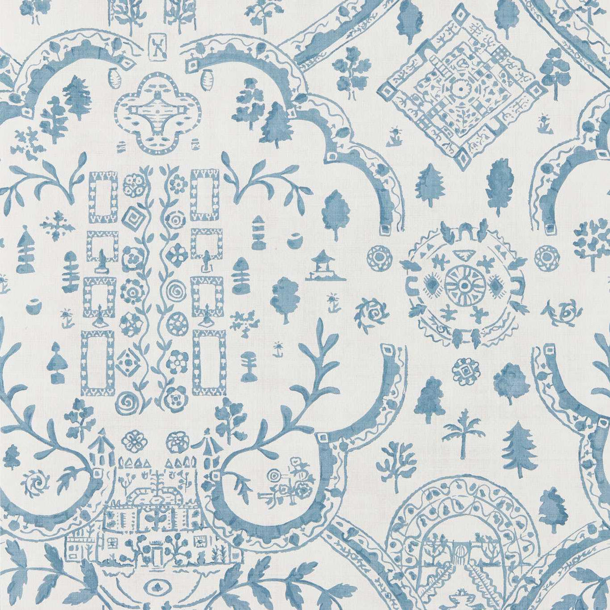 Sanderson Topiary View Wedgwood Wallpaper