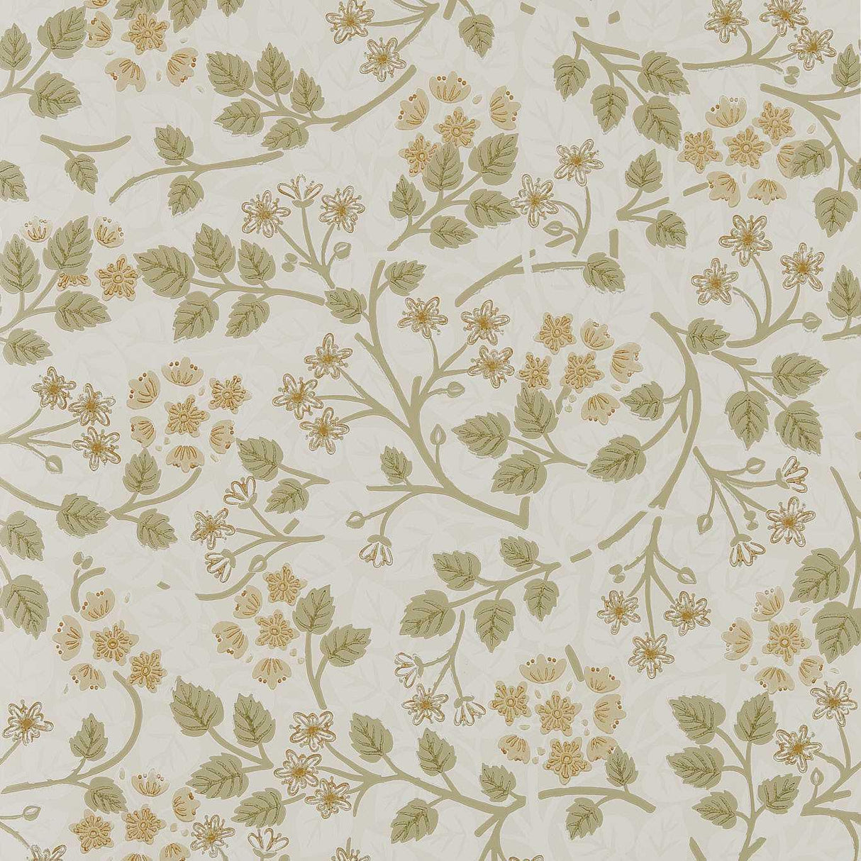 Sanderson Silver Lime Lichen Wallpaper