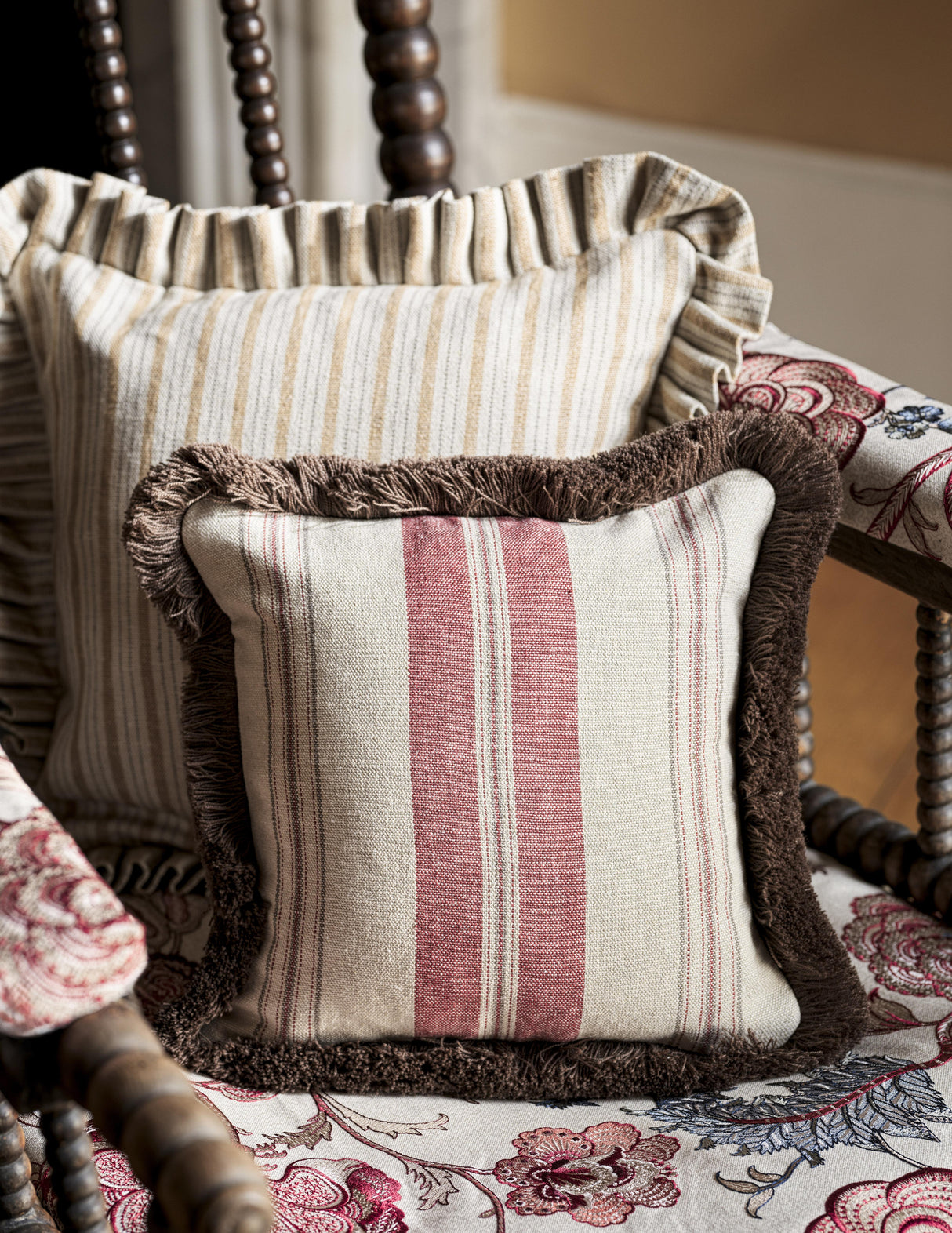 Sanderson Highgrove Stripe Crimson Fabric