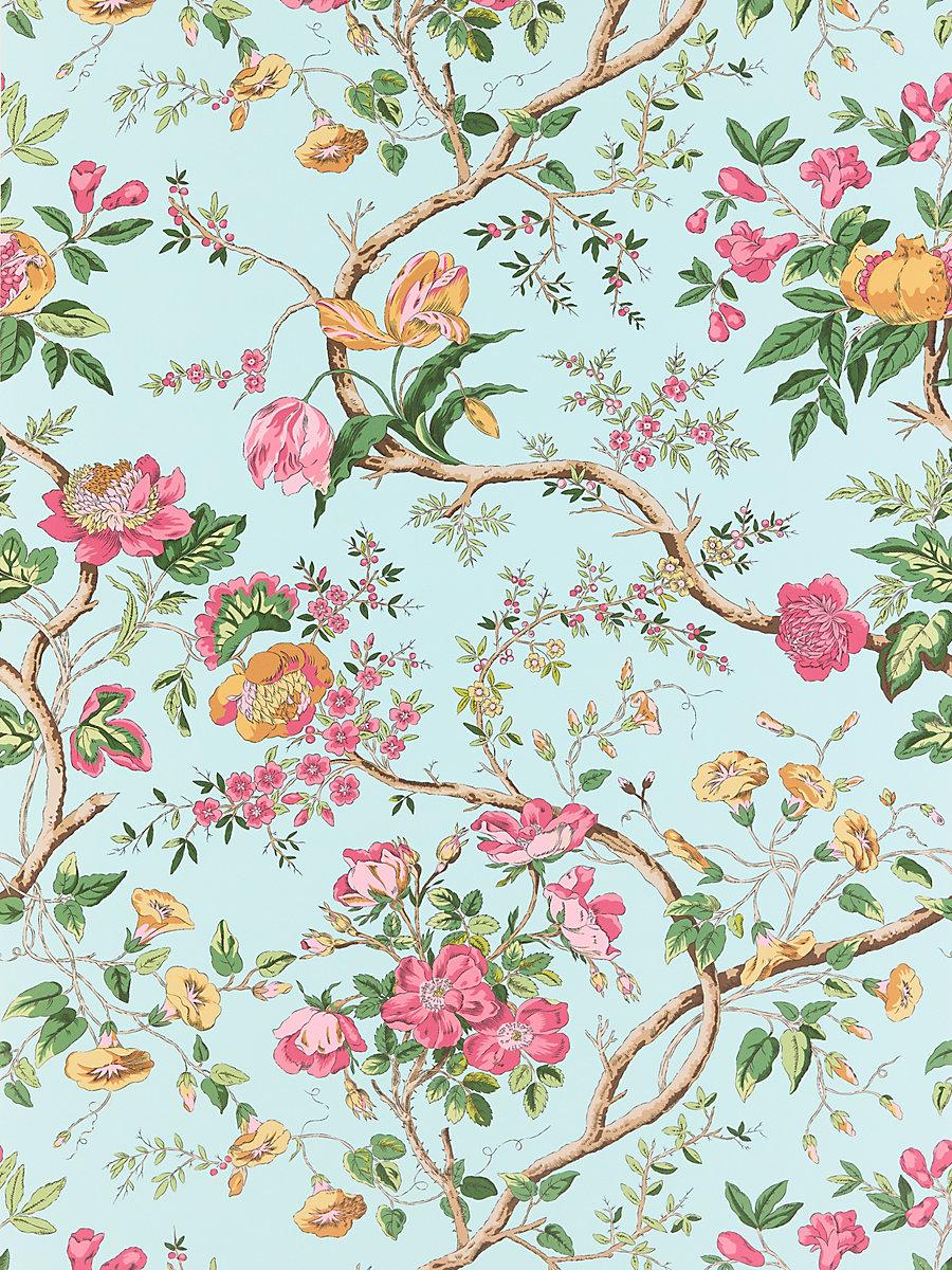 Scalamandre Persephone Wallcovering Spring Sky Wallpaper