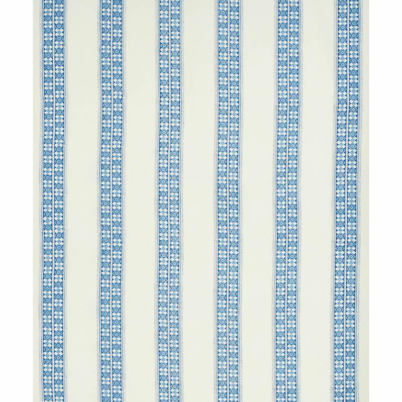 Schumacher Amira Hand Blocked Print Indigo Fabric