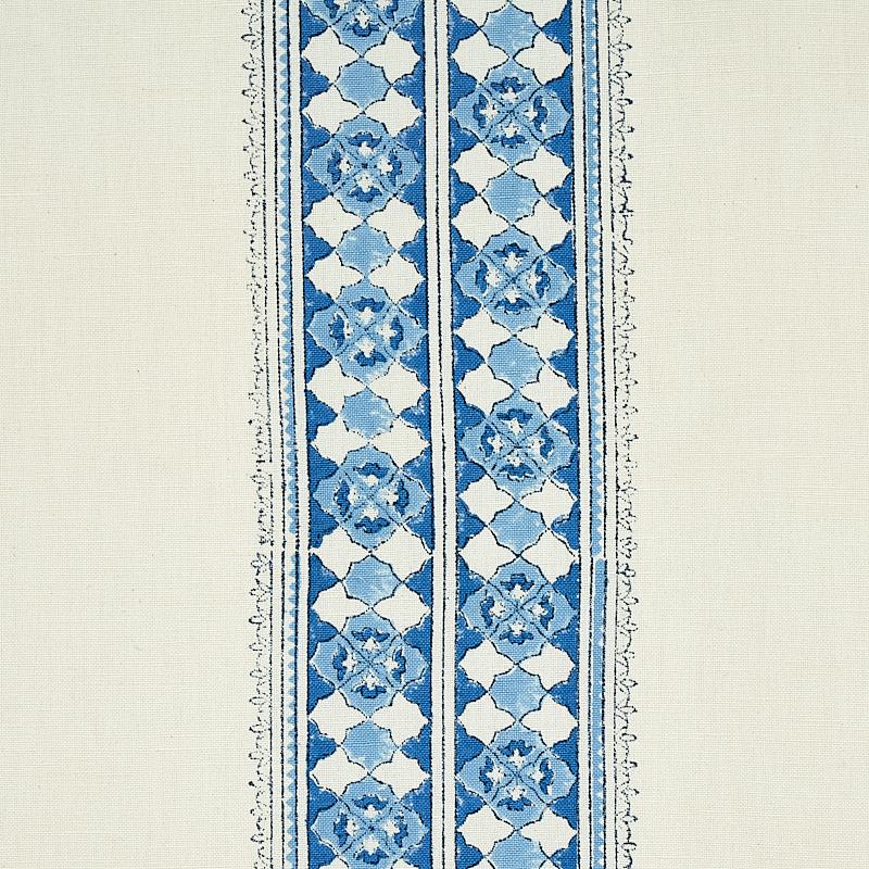 Schumacher Amira Hand Blocked Print Indigo Fabric