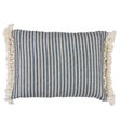 Schumacher Indigo 16" x 12" Mathis Ticking Stripe Pillow
