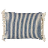 Schumacher Indigo 16" x 12" Mathis Ticking Stripe Pillow