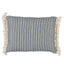 Schumacher Indigo 16" x 12" Mathis Ticking Stripe Pillow