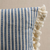 Schumacher Indigo 16" x 12" Mathis Ticking Stripe