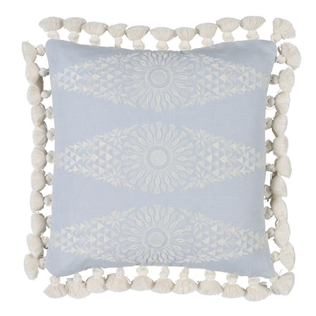 Schumacher Soft Blue 16" x 16" Tasmin Embroidery