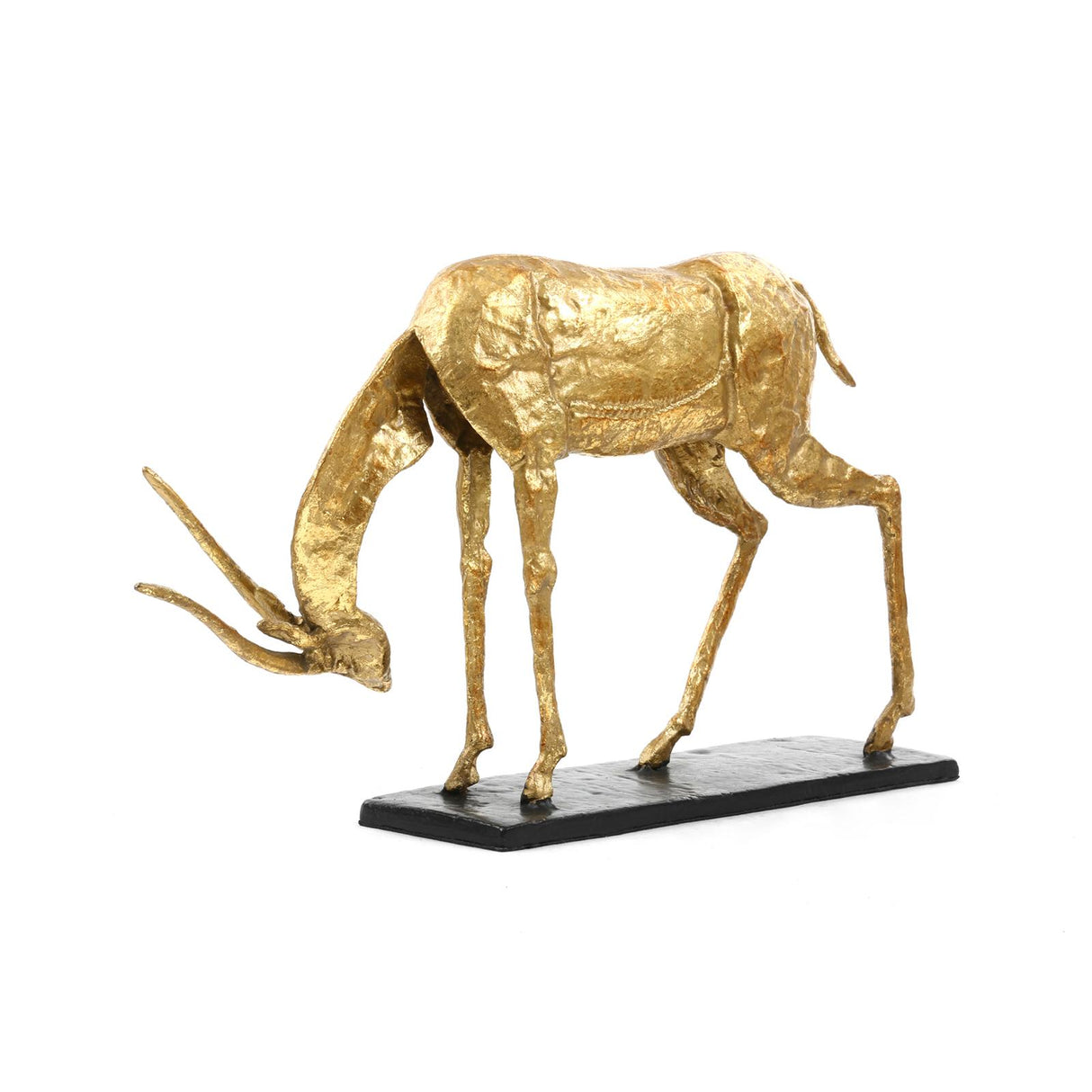 Villa & House Gold Leaf Antelope Straight Horn Statue