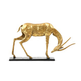 Villa & House Gold Leaf Antelope Straight Horn Statue