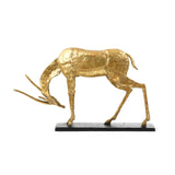 Villa & House Gold Leaf Antelope Straight Horn Statue