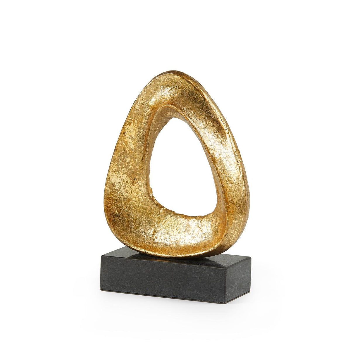 Villa & House Gold Leaf and Nero Marquina Marble Alpha Statue