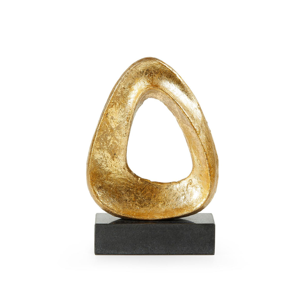 Villa & House Gold Leaf and Nero Marquina Marble Alpha Statue