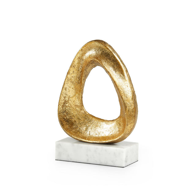 Villa & House Gold Leaf and Carrara Marble Alpha Statue