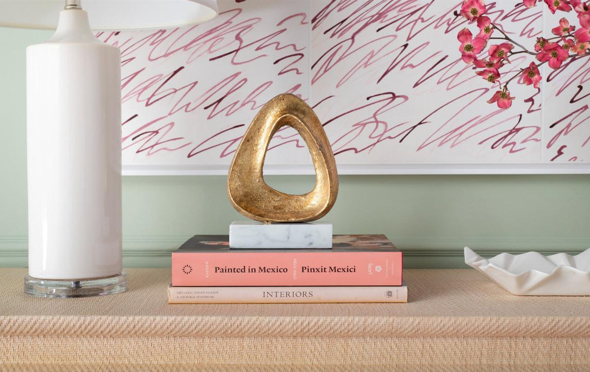 Villa & House Gold Leaf and Carrara Marble Alpha Statue