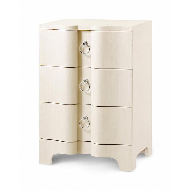 Villa & House Canvas Cream Bardot 3-Drawer Side Table