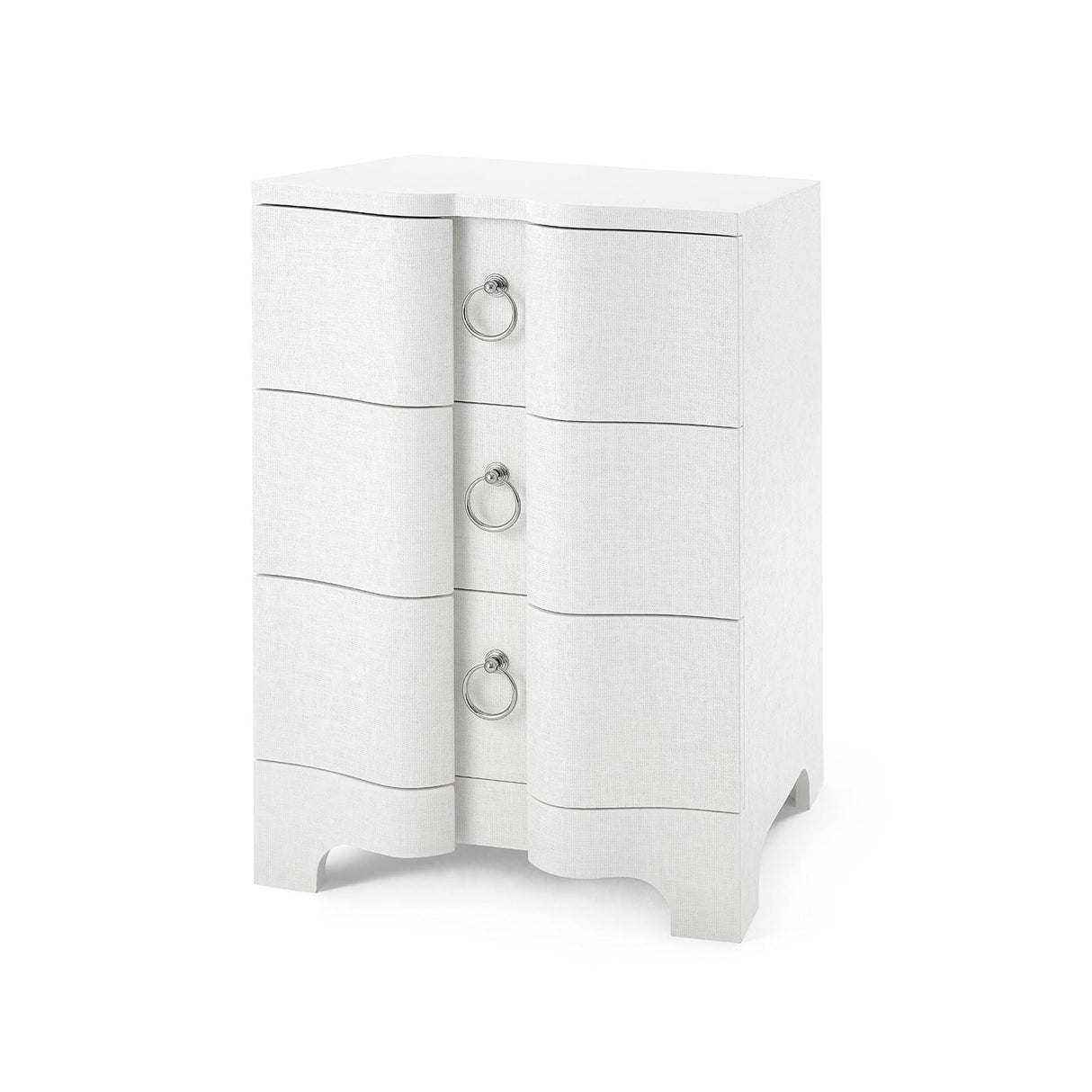 Villa & House Chiffon White Bardot 3-Drawer Side Table