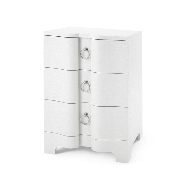 Villa & House Chiffon White Bardot 3-Drawer Side Table