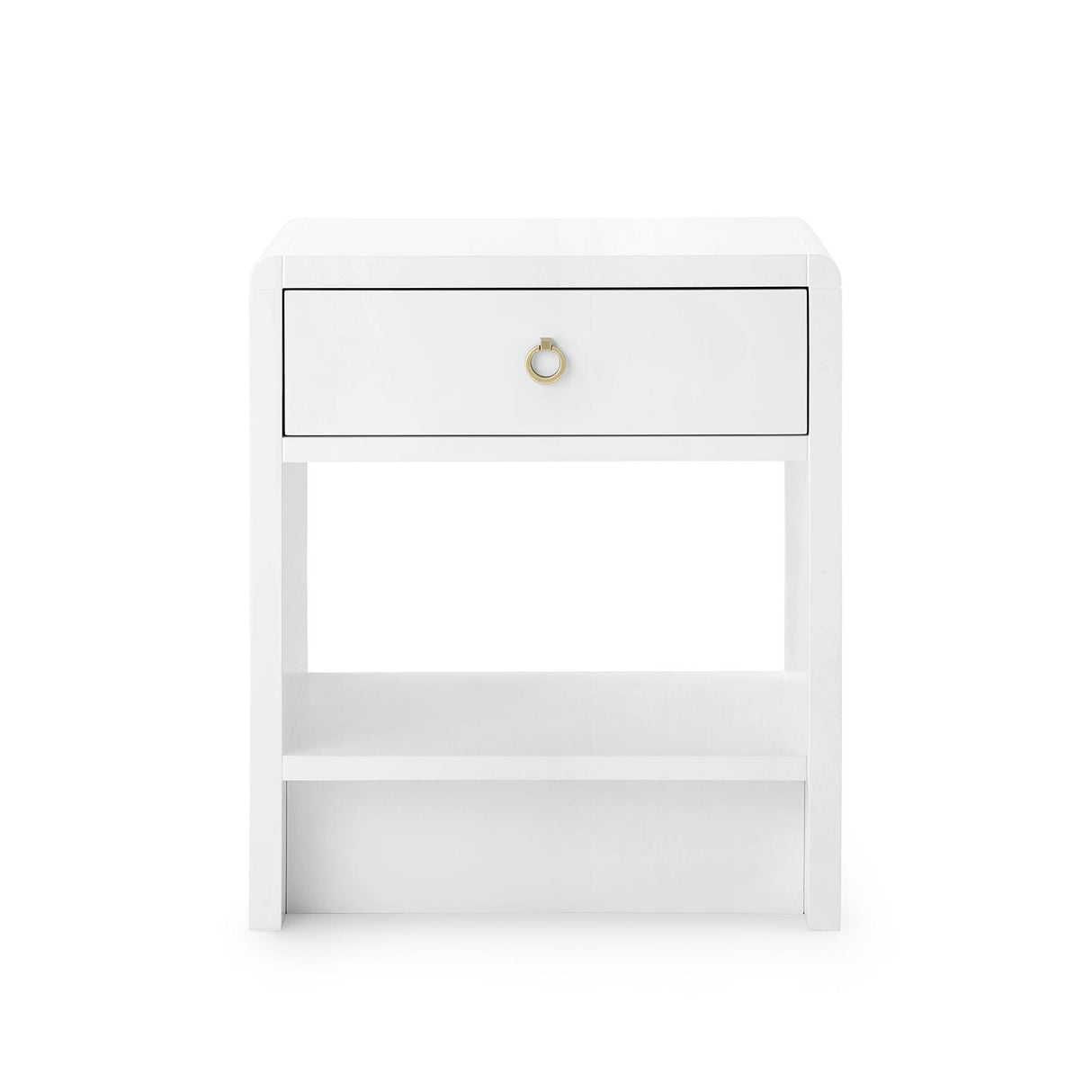 Villa & House White Pearl Benjamin 1-Drawer Side Table