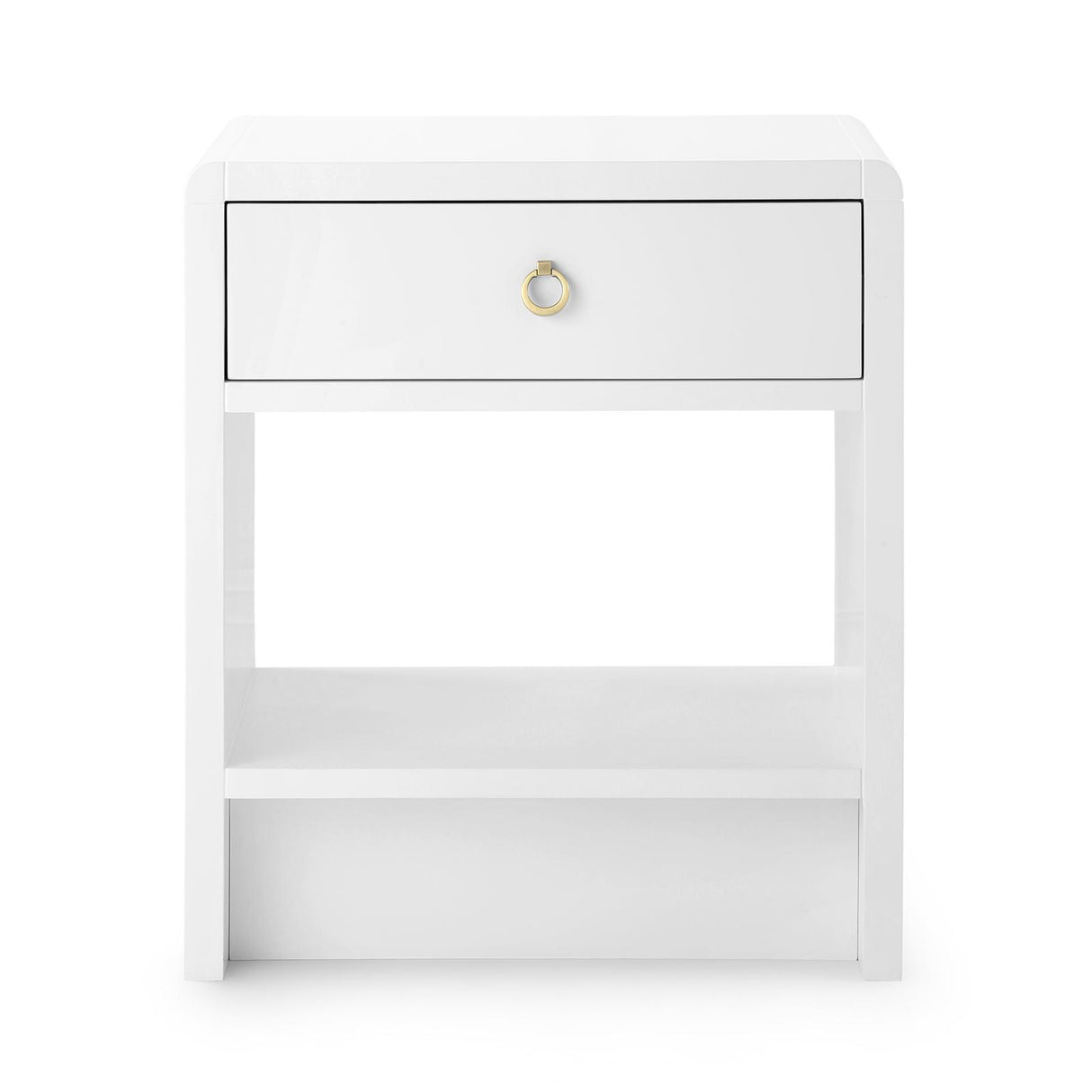 Villa & House White Pearl Benjamin 1-Drawer Side Table