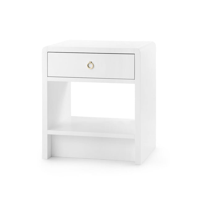 Villa & House White Pearl Benjamin 1-Drawer Side Table