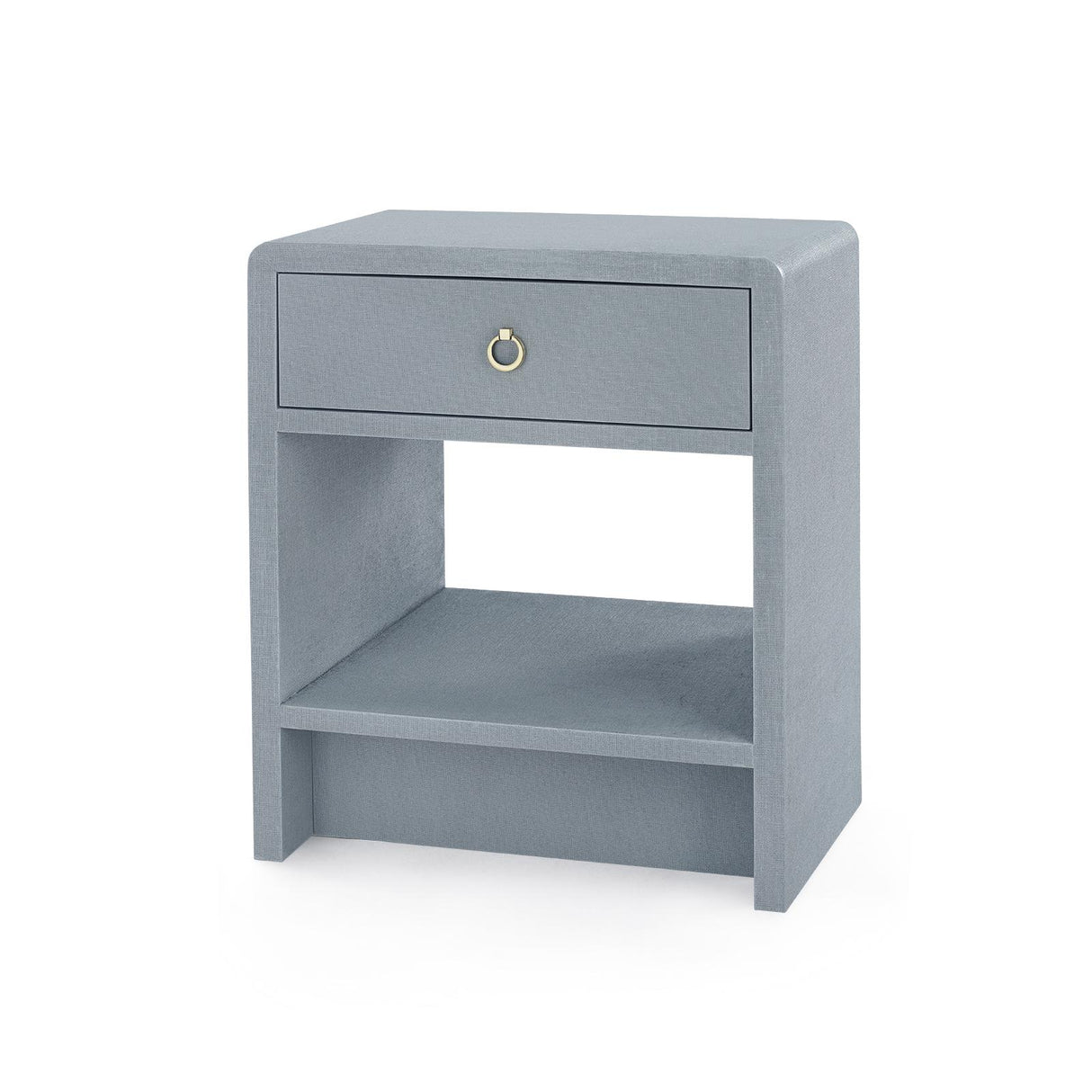 Villa & House Winter Gray Benjamin Linen 1-Drawer Side Table