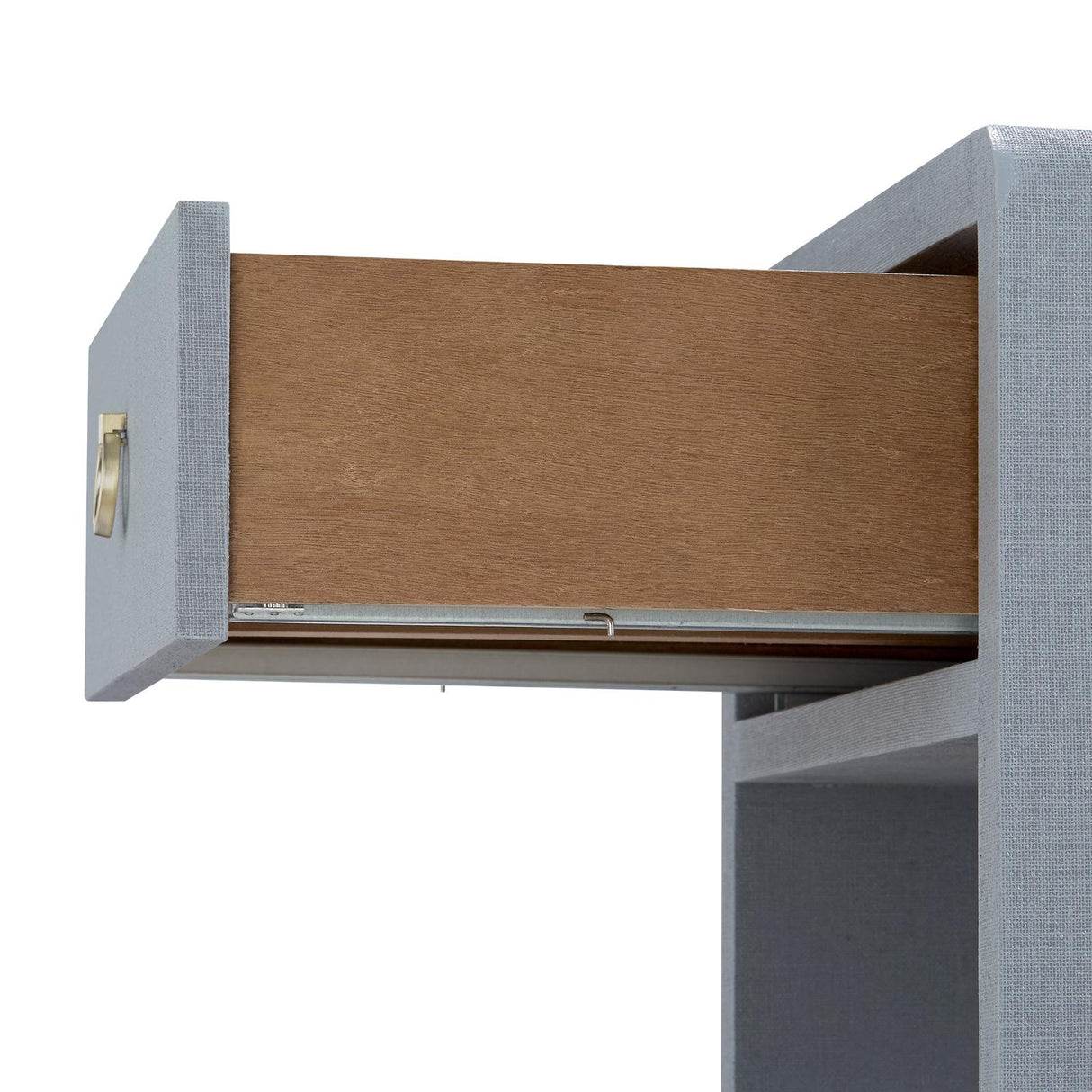 Villa & House Winter Gray Benjamin Linen 1-Drawer Side Table