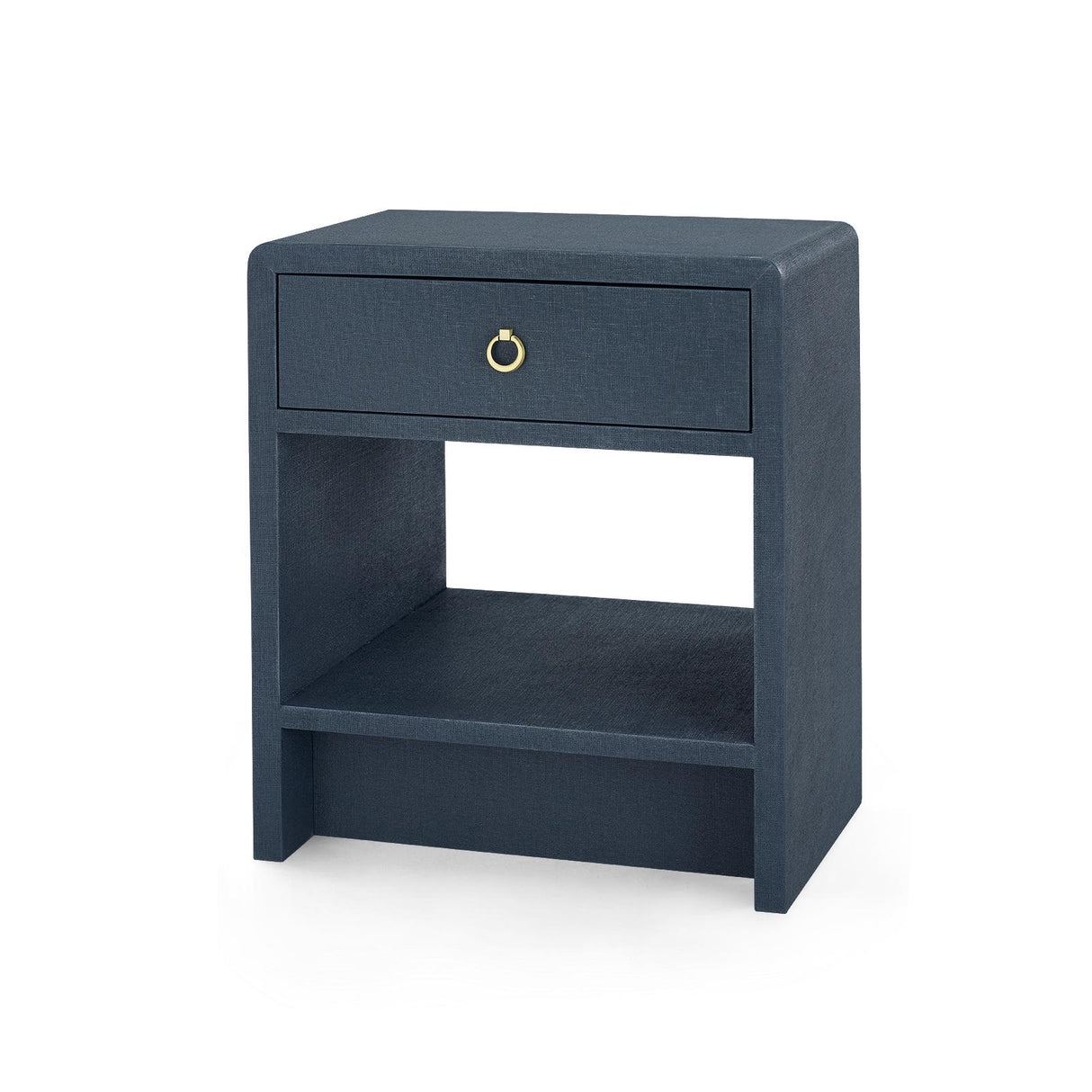 Villa & House Blue Steel Benjamin Linen 1-Drawer Side Table