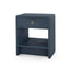 Villa & House Blue Steel Benjamin Linen 1-Drawer Side Table
