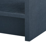 Villa & House Blue Steel Benjamin Linen 1-Drawer Side Table